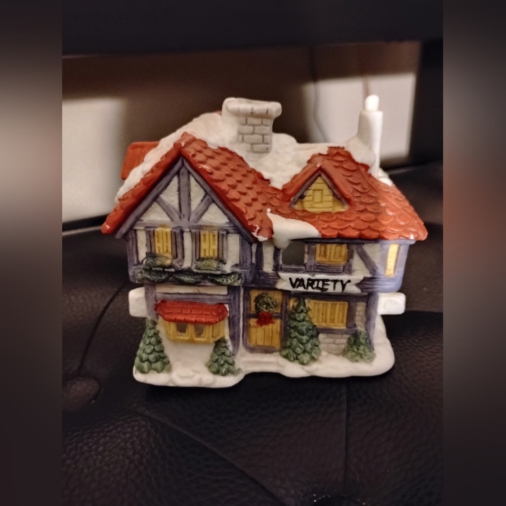 Charming Porcelain Holiday Village House Variety Building With Box 4" Height